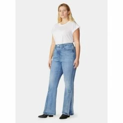 Warp + Weft SAN Plus Size Split Flare - Luxe Denim -Druthers Shop unnamed file 1253