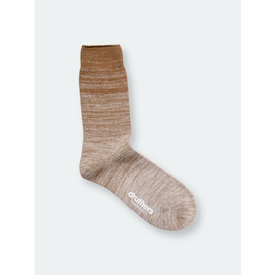 Druthers Organic Cotton Gradient Crew Sock - Brown & Taupe Socks Brown & Taupe 3 Druthers Organic Cotton Gradient Crew Sock - Brown & Taupe Socks Brown & Taupe