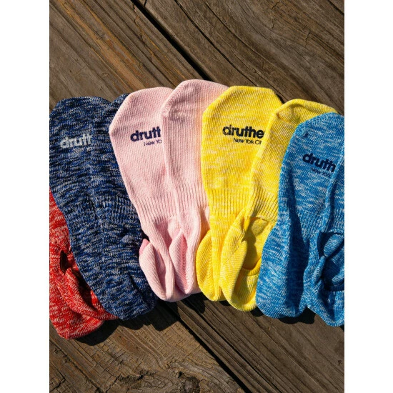 Druthers Organic Cotton Mélange No-Show Sock - Red Mélange Socks 4 Druthers Organic Cotton Mélange No-Show Sock - Red Mélange Socks - Image 2