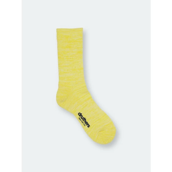 Druthers Organic Cotton Everyday Crew Sock - Yellow Mélange Socks 3 Druthers Organic Cotton Everyday Crew Sock - Yellow Mélange Socks