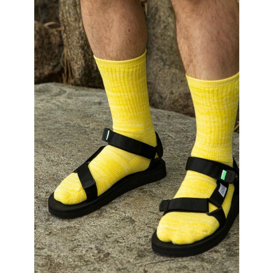 Druthers Organic Cotton Everyday Crew Sock - Yellow Mélange Socks 4 Druthers Organic Cotton Everyday Crew Sock - Yellow Mélange Socks - Image 2