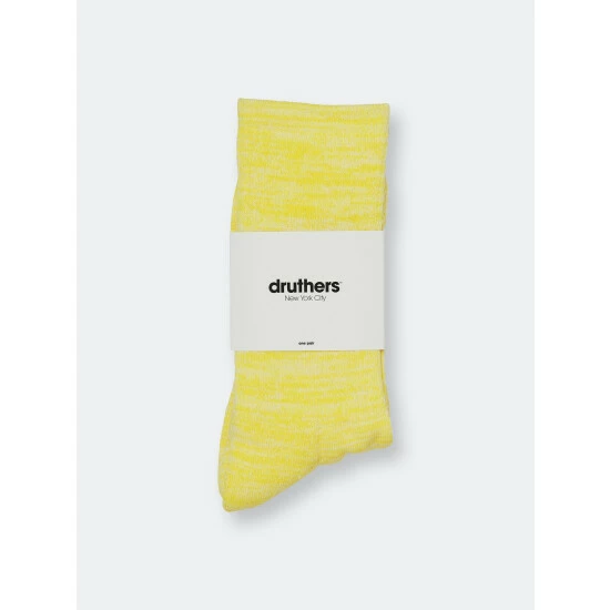 Druthers Organic Cotton Everyday Crew Sock - Yellow Mélange Socks 7 Druthers Organic Cotton Everyday Crew Sock - Yellow Mélange Socks - Image 5