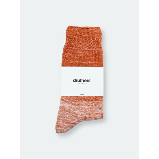 Druthers Organic Cotton Gradient Crew Sock - Orange & White Socks Orange & White 4 Druthers Organic Cotton Gradient Crew Sock - Orange & White Socks Orange & White - Image 2