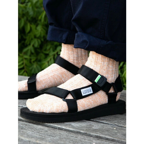 Druthers Organic Cotton Rib Slub Crew Sock - Peach & White Socks Peach & White 4 Druthers Organic Cotton Rib Slub Crew Sock - Peach & White Socks Peach & White - Image 2