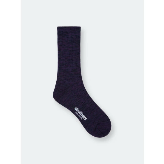 Druthers Organic Cotton Everyday Crew Sock - Navy Mélange Socks 3 Druthers Organic Cotton Everyday Crew Sock - Navy Mélange Socks