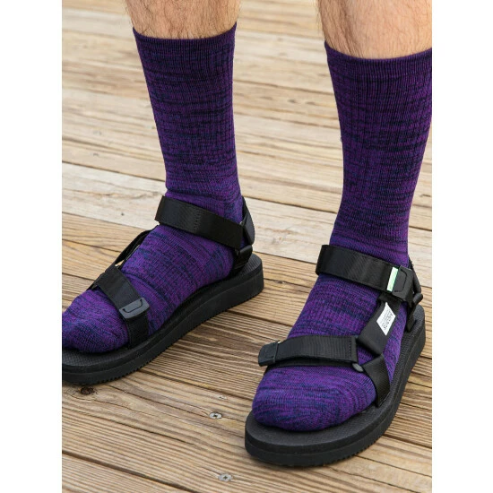 Druthers Organic Cotton Everyday Crew Sock - Navy Mélange Socks 4 Druthers Organic Cotton Everyday Crew Sock - Navy Mélange Socks - Image 2