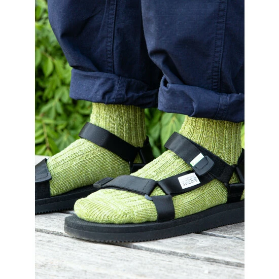 Druthers Organic Cotton Rib Slub Crew Sock - Olive Socks 4 Druthers Organic Cotton Rib Slub Crew Sock - Olive Socks - Image 2