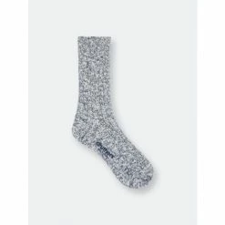 Druthers Organic Cotton Rib Slub Crew Sock - Navy & White Socks Navy & White