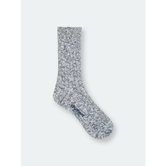 Druthers Organic Cotton Rib Slub Crew Sock - Navy & White Socks Navy & White 3 Druthers Organic Cotton Rib Slub Crew Sock - Navy & White Socks Navy & White