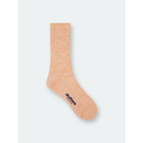 Druthers Organic Cotton Everyday Crew Sock - Peach Mélange Socks 3 Druthers Organic Cotton Everyday Crew Sock - Peach Mélange Socks
