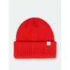 Druthers Merino Wool 1X1 Rib Knit Beanie Hats Red