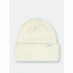 Druthers Merino Wool 1X1 Rib Knit Beanie Hats Off White