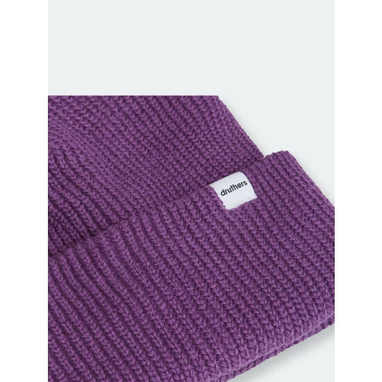 Druthers Organic Cotton Cardigan Knit Beanie Hats Eggplant 4 Druthers Organic Cotton Cardigan Knit Beanie Hats Eggplant - Image 2