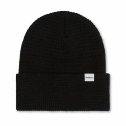 Druthers Organic Cotton Waffle Knit Beanie Streetwear Black