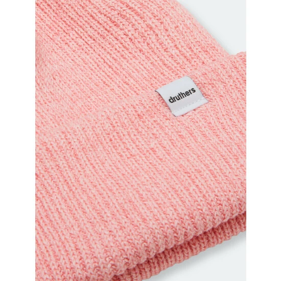 Druthers Recycled Cotton Ribbed Knit Beanie - Pink Streetwear 4 Druthers Recycled Cotton Ribbed Knit Beanie - Pink Streetwear - Image 2