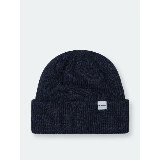 Druthers Recycled Cotton Ribbed Knit Beanie Hats Indigo 3 Druthers Recycled Cotton Ribbed Knit Beanie Hats Indigo