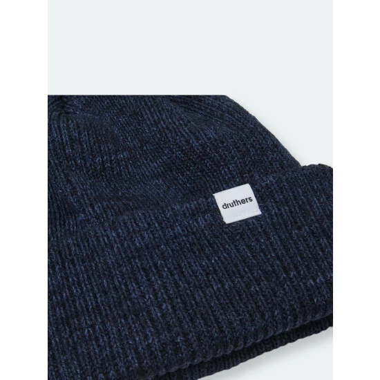 Druthers Recycled Cotton Ribbed Knit Beanie Hats Indigo 4 Druthers Recycled Cotton Ribbed Knit Beanie Hats Indigo - Image 2