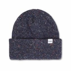 Druthers Recycled Cotton Melange 1X1 Rib Beanie - Navy Melangé Streetwear