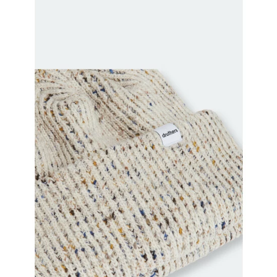 Druthers Recycled Cotton Melange 1X1 Rib Beanie Hats Cereal Melange 4 Druthers Recycled Cotton Melange 1X1 Rib Beanie Hats Cereal Melange - Image 2