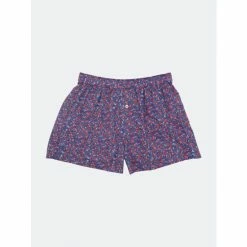 Druthers Organic Cotton Micro Floral Boxer Shorts - Navy