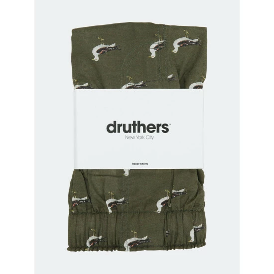 Druthers Organic Cotton Seagull Boxer Shorts Olive 4 Druthers Organic Cotton Seagull Boxer Shorts Olive - Image 2