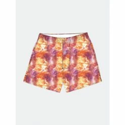 Druthers Organic Cotton Tie Dye Zoom Boxer Short Shorts Purple/ Orange
