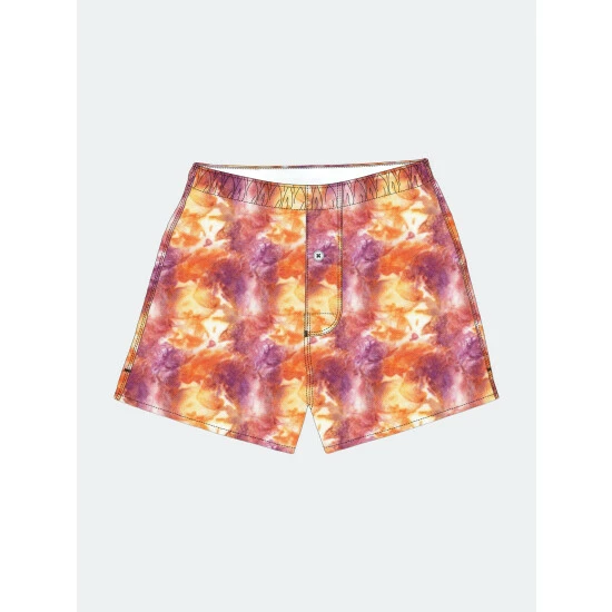 Druthers Organic Cotton Tie Dye Zoom Boxer Short Shorts Purple/ Orange 3 Druthers Organic Cotton Tie Dye Zoom Boxer Short Shorts Purple/ Orange