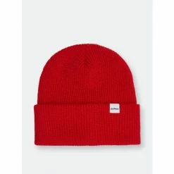 Druthers Organic Cotton Cardigan Knit Beanie Streetwear Red