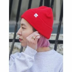 Druthers Organic Cotton Cardigan Knit Beanie Streetwear Red -Druthers Shop unnamed file 1843