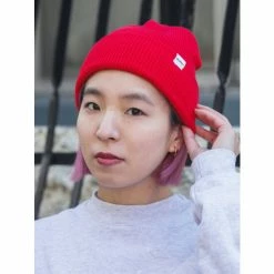 Druthers Organic Cotton Cardigan Knit Beanie Streetwear Red -Druthers Shop unnamed file 1844