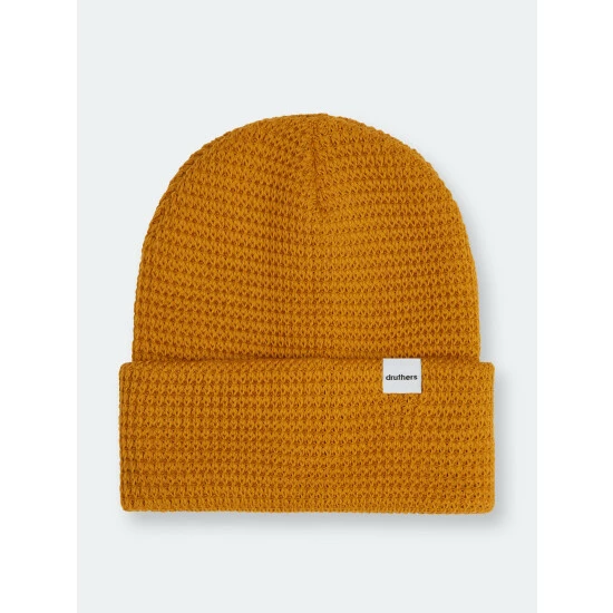 Druthers Organic Cotton Waffle Knit Beanie Streetwear Turmeric 3 Druthers Organic Cotton Waffle Knit Beanie Streetwear Turmeric