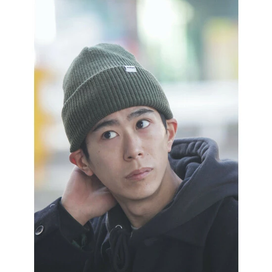 Druthers Merino Wool Balaclava Rib Knit Beanie Streetwear Olive 4 Druthers Merino Wool Balaclava Rib Knit Beanie Streetwear Olive - Image 2