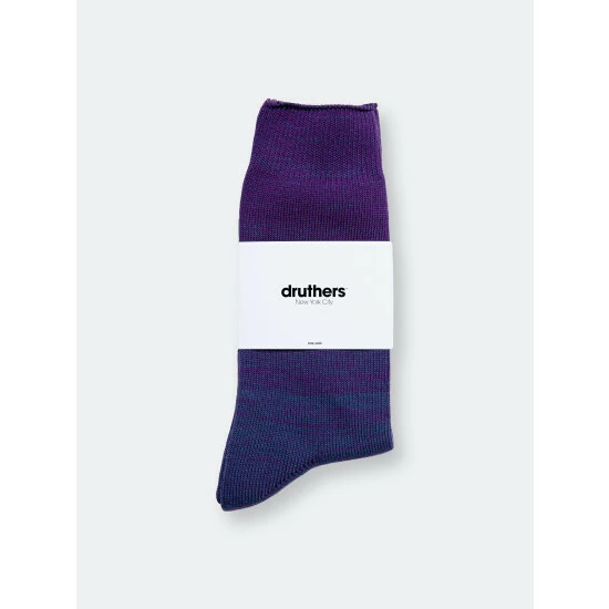 Druthers Organic Cotton Gradient Crew Sock - Purple & Navy Socks Purple & Navy 4 Druthers Organic Cotton Gradient Crew Sock - Purple & Navy Socks Purple & Navy - Image 2