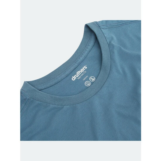 Druthers Gots Certified Organic Cotton T-Shirt T-Shirts Dusty Blue 4 Druthers Gots Certified Organic Cotton T-Shirt T-Shirts Dusty Blue - Image 2