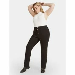 Warp + Weft PHL Plus Size Slim Bootcut - Black Denim