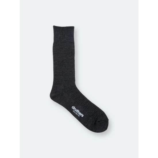 Druthers Merino Wool Waffle Sock Socks Charcoal 3 Druthers Merino Wool Waffle Sock Socks Charcoal