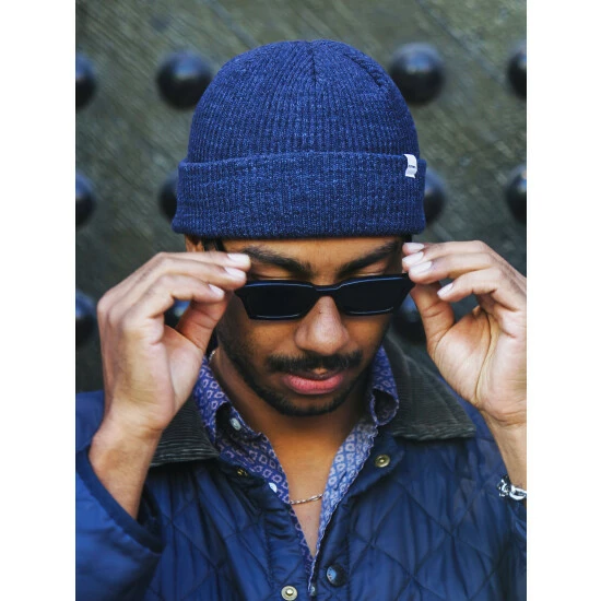 Druthers Recycled Cotton Ribbed Knit Beanie - Denim Streetwear 4 Druthers Recycled Cotton Ribbed Knit Beanie - Denim Streetwear - Image 2