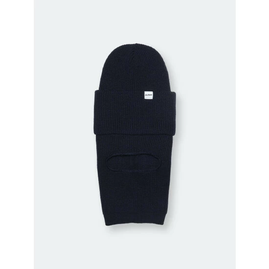 Druthers Merino Wool Balaclava Rib Knit Beanie Streetwear Navy 2 Druthers Merino Wool Balaclava Rib Knit Beanie Streetwear Navy