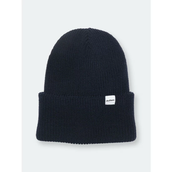 Druthers Merino Wool Balaclava Rib Knit Beanie Streetwear Navy 3 Druthers Merino Wool Balaclava Rib Knit Beanie Streetwear Navy - Image 2