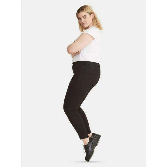 Warp + Weft JFK Plus Size Skinny - Jet Black Denim 3 Warp + Weft JFK Plus Size Skinny - Jet Black Denim