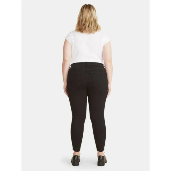 Warp + Weft JFK Plus Size Skinny - Jet Black Denim 6 Warp + Weft JFK Plus Size Skinny - Jet Black Denim - Image 4