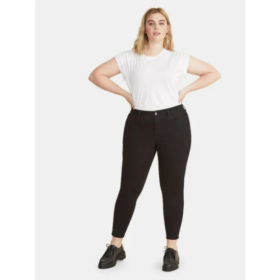 Warp + Weft JFK Plus Size Skinny - Jet Black Denim 7 Warp + Weft JFK Plus Size Skinny - Jet Black Denim - Image 5