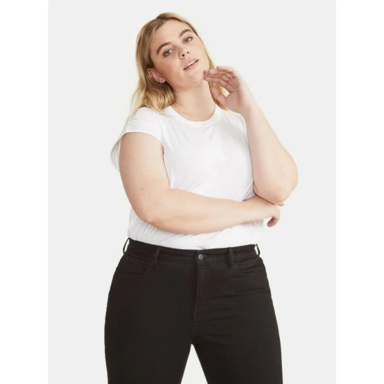 Warp + Weft JFK Plus Size Skinny - Jet Black Denim 9 Warp + Weft JFK Plus Size Skinny - Jet Black Denim - Image 7
