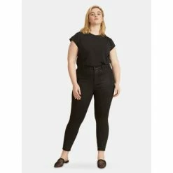 Warp + Weft MXP Plus Size High Rise - Onyx Wax Coated Denim -Druthers Shop unnamed file 800
